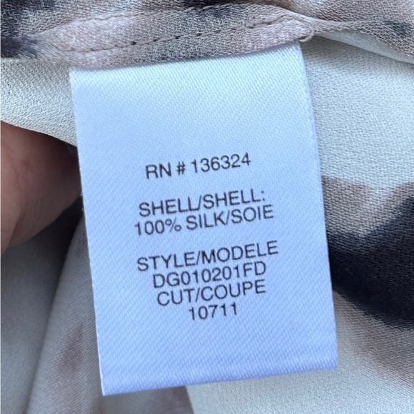 Halston Heritage Sleeveless Silk Blouse | Cross Neck Detail in Black Fading Dots - Picture 4 of 4